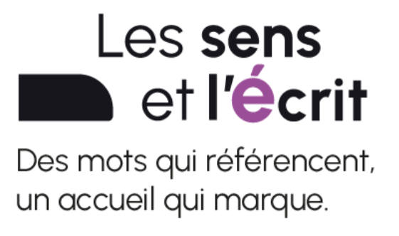 Logo les sens et l'écrit, des mots qui référencent, un accueil qui marque
