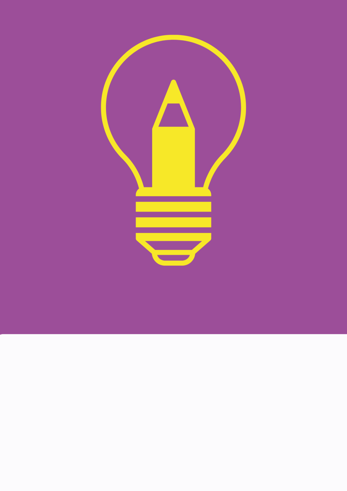 Pictogramme d'une ampoule dont le filament est un crayon, symbole de l'idée et de l'écriture.